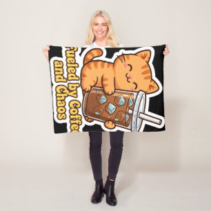 Grappige Oranje Kat Fleece Deken