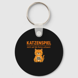 Grappige Oranje kat kijk niet spel over Dierenvrie Sleutelhanger