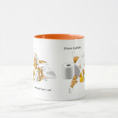Grappige Oranje Kat Wc-Papier Mok (Midden)
