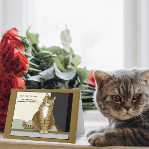Grappige Oranje Tabby Huiseigenaar Kat Kaart