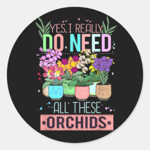 Grappige Orchideeën Plant Liefhebber Ronde Sticker