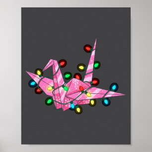 Grappige Origami Kerst Grafische Licht Liefhebber Poster