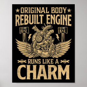 Grappige Originele Carrosserie Rebuilt Motor Loopt Poster