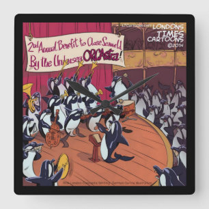 Grappige Orka Walvis Orkest Vierkante Wandklok Klok