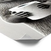 Grappige Otter Badkamer Art Zwart-wit Dier Poster (Hoek)