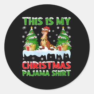 Grappige otter Dit is mijn kerstpyjama Ronde Sticker