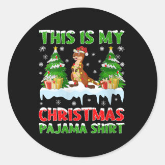 Grappige otter Dit is mijn kerstpyjama Ronde Sticker