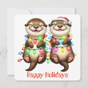 Grappige Otter Kerst Kaart