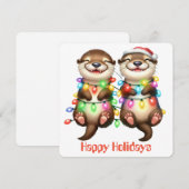 Grappige Otter Kerst Wenskaart Feestdagenkaart (Voorkant / Achterkant)