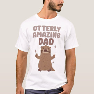Grappige otter met snor absoluut geweldige papa wo t-shirt