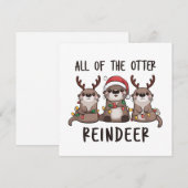 Grappige Otter Rendier Kerst Dier Feestdagenkaart (Voorkant / Achterkant)