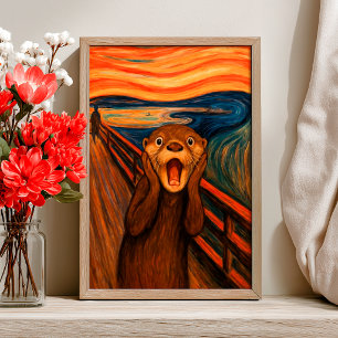 Grappige Otter Schreeuw Geïnspireerde Poster