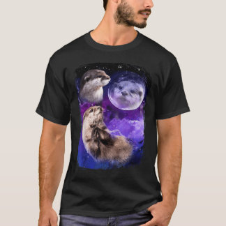 Grappige Otterliefhebber Maan 3 Schattige Otters D T-shirt