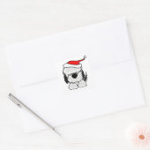 Grappige Oud-Engelse herdershond in Santa Hat Vierkante Sticker (Envelop)