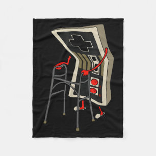 Grappige Oude Gamer Gamen Retro 80s 90s Videospel  Fleece Deken