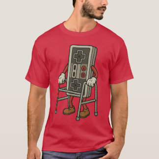 Grappige Oude Gamer Gamen Retro 80s 90s Videospel T-shirt