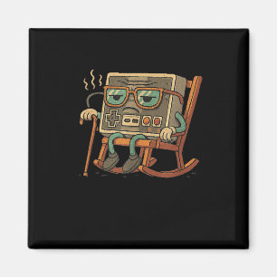 Grappige oude Gamer Gaming Retro jaren 90 videogam Magneet