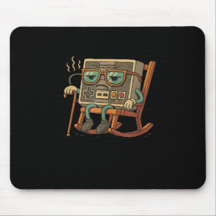 Grappige oude Gamer Gaming Retro jaren 90 videogam Muismat