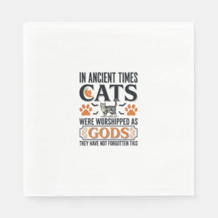 Grappige Oude Katten Aanbede Als Goden Vintage T-S Servet