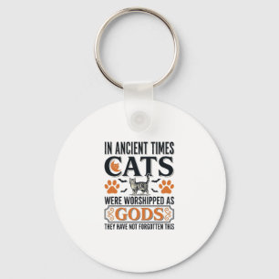 Grappige Oude Katten Aanbeden Als Goden Vintage T- Sleutelhanger