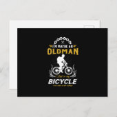 Grappige oude Man fietsliefhebber Feestdagenkaart (Voorkant / Achterkant)