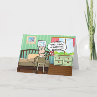 Grappige oude man klaar om het te doen op Valentij Feestdagen Kaart