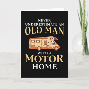 Grappige Oude Man Motorhome Kerstcadeau Kaart