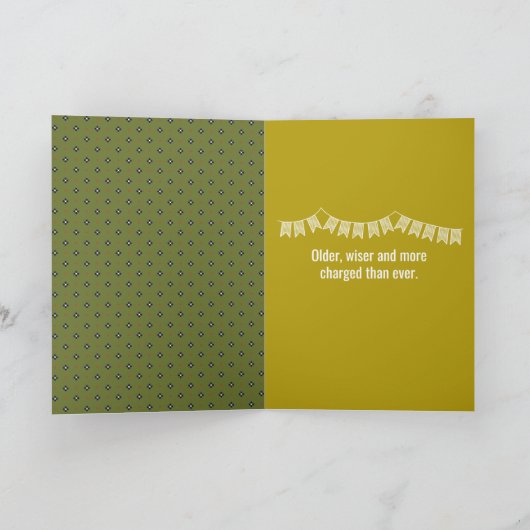 Grappige oude Man verjaardag Kaart met neushoorn (Binnen)