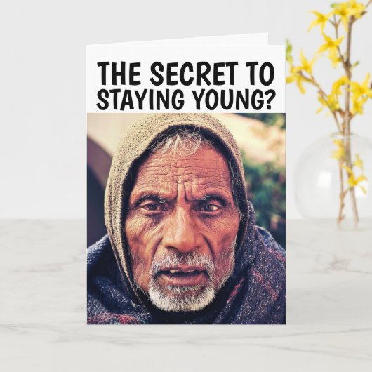 GRAPPIGE OUDE MAN VERJAARDAGSCARD KAART (Gele Bloem)