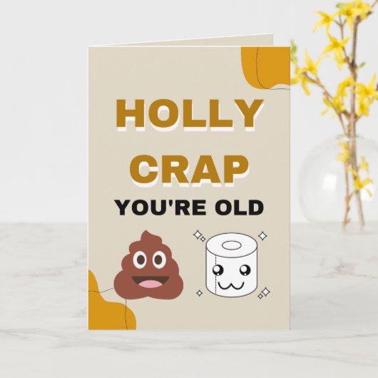 grappige oude mannen / humor wc kaart (Gele Bloem)