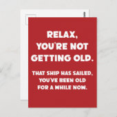 Grappige oude mensen grappen dat je al een tijdje briefkaart (Voorkant / Achterkant)