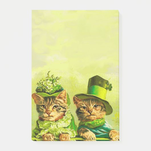 GRAPPIGE OUDE MODE ST.PATRICK'S DAG KATTEN POST-IT® NOTES (Voorkant)