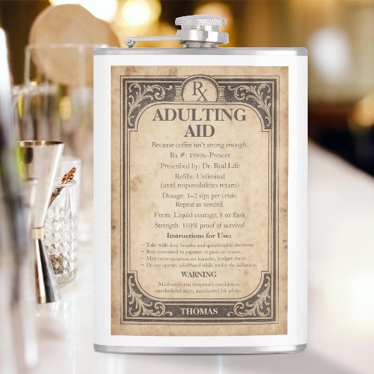 Grappige Oude Receptenfles Hulpmiddel voor Volwass Heupfles