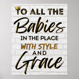 Grappige Oude School 90's Hip Hop Verjaardag/Baby Poster