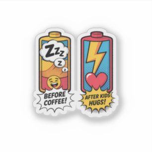 Grappige Ouderlijke Energie – Voor Koffie Na Kinde Sticker