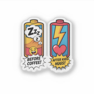 Grappige Ouderlijke Energie – Voor Koffie Na Kinde Sticker