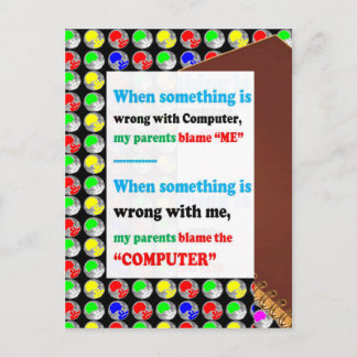 GRAPPIGE Ouders Computer Blame Game Grappen Komedi Briefkaart