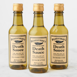 Grappige ouderwetse zelfgemaakte hete saus chili wijn etiket