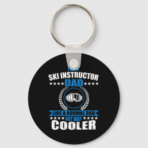 Grappige outfit voor vader als ski-instructeur voo sleutelhanger