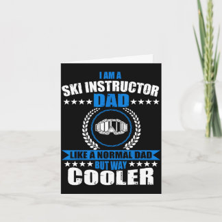 Grappige outfit voor vaderdag voor ski-instructeur kaart
