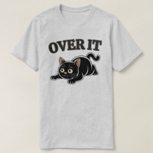Grappige Over Het Zwarte Kat Illustratie T-shirt