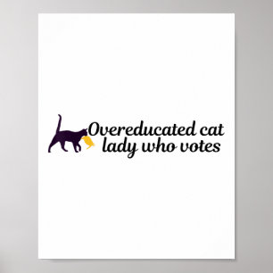 Grappige overgeschoolde Kamala Voter Cat Holding T Poster