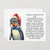 Grappige overlevingstips van een pinguïn briefkaart (Voorkant / Achterkant)