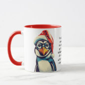 Grappige overlevingstips van een pinguïn mok (Links)