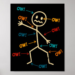Grappige Ow Ow Ow Ow Uitdrukking Lichaamspijn Kara Poster