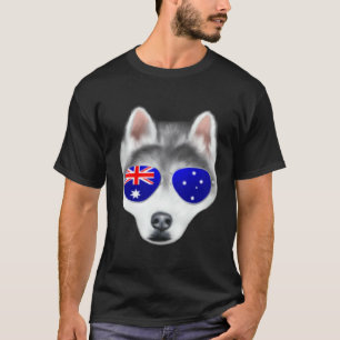 Grappige OZ Vlag Siberische Husky Hond Australië Z T-shirt