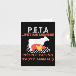 Grappige P.E.T.A Mensen Eten Smakelijke Dieren BBQ Kaart