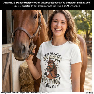 Grappige paard houding grafische schuur leven humo t-shirt