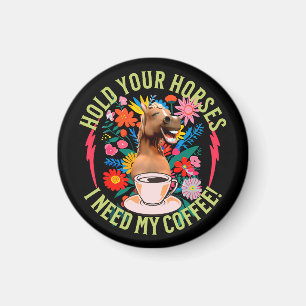 Grappige paard koffie liefhebber humor magneet