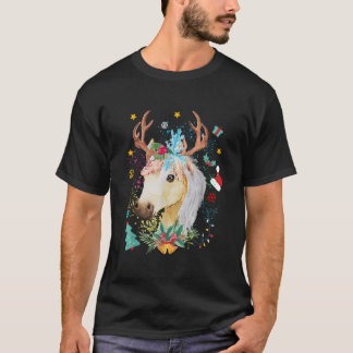 Grappige paardenliefhebber Baby schattig rendier p T-shirt